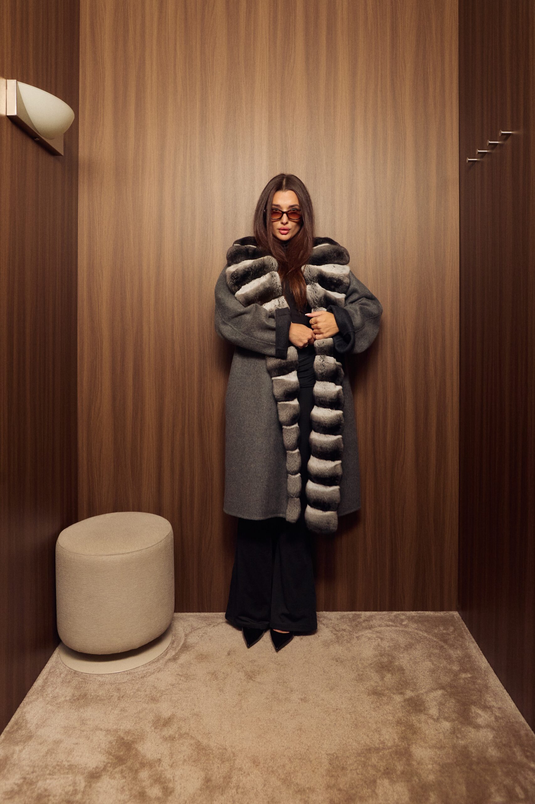 Пальто из кашемира Loro Piana Графит — фотография модели 5